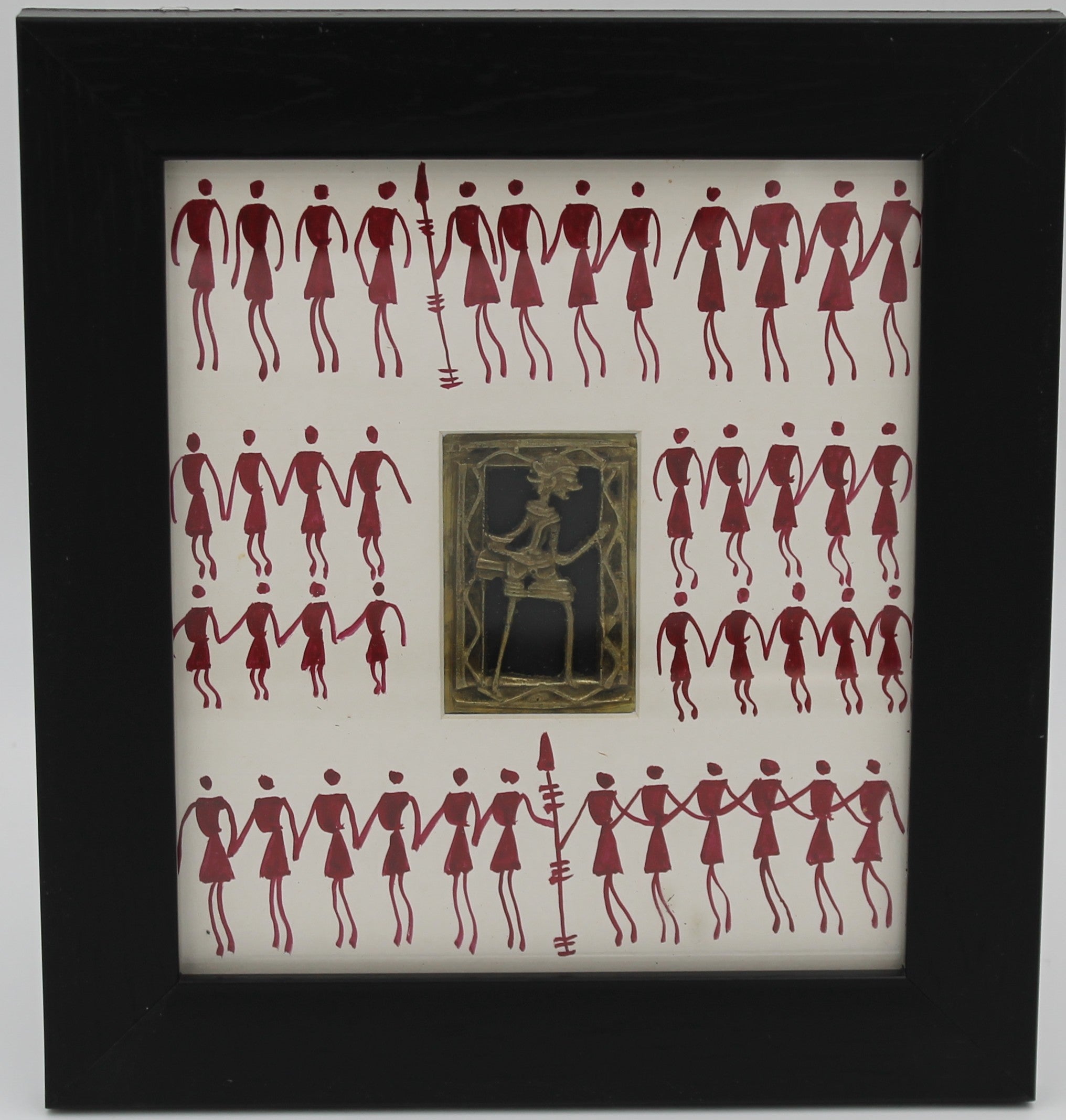 Circle of Unity: Dhokra–Warli Mixed Wall Art